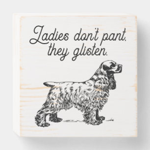 Cocker Spaniel Cartoon with Funny Pet Joke Wooden Box Sign