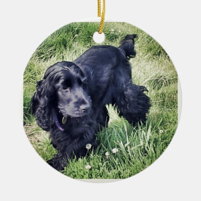 Cocker Spaniel Ceramic Ornament (Front)