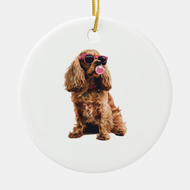 Cocker Spaniel Ceramic Ornament (Front)