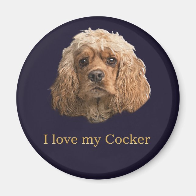 Cocker spaniel     charm magnet (Front)