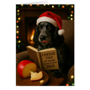 Cocker spaniel 'Cheese Tax' Christmas card