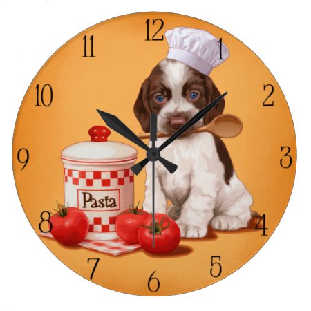Cocker Spaniel Chef Design Large Clock