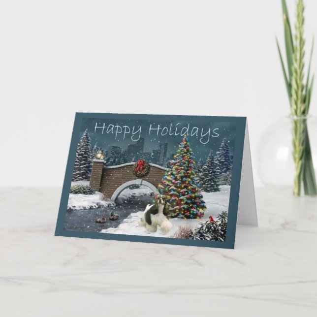 Cocker Spaniel Christmas Card Evening (Front)