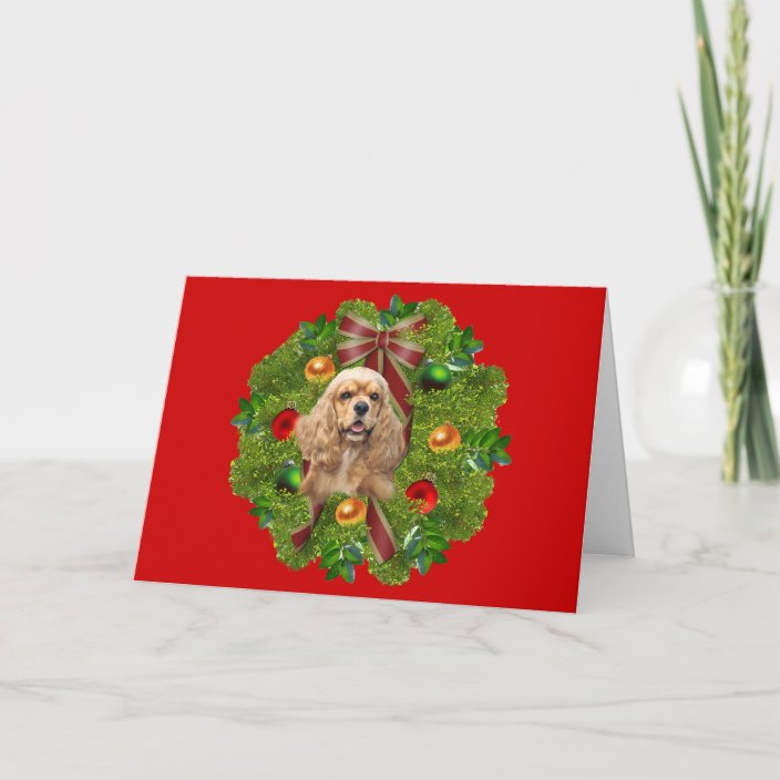 cocker-spaniel-christmas-card-wreath-zazzle