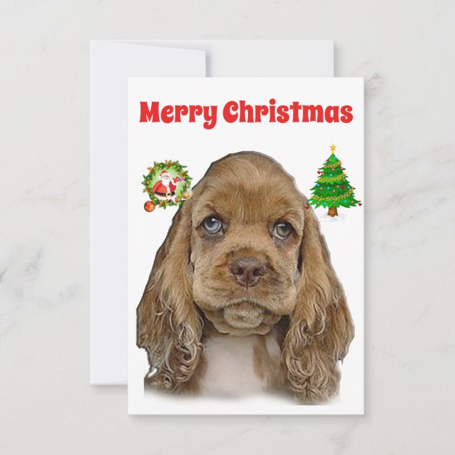 Cocker spaniel Christmas Cards (Front)