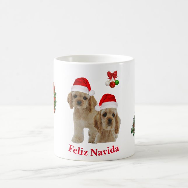 Cocker spaniel  Christmas coffee mug (Center)