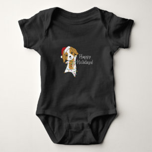 Cocker Spaniel Christmas Dog Winter Animals Dogs Baby Bodysuit