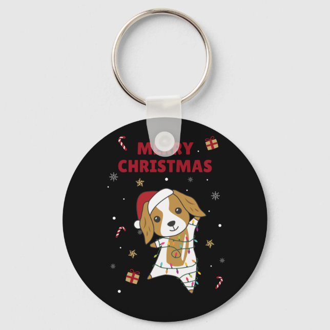 Cocker Spaniel Christmas Dog Winter Animals Dogs Keychain (Front)
