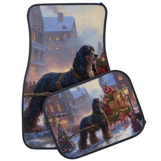 Cocker Spaniel Christmas Festive Season Car Floor Mat (Set)