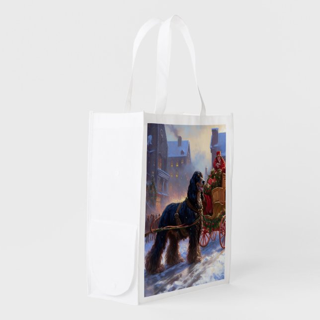 Cocker Spaniel Christmas Festive Season Grocery Bag (Front Side)
