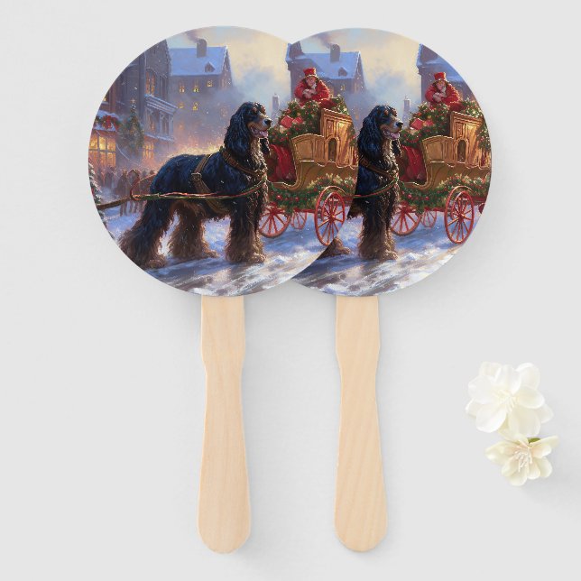 Cocker Spaniel Christmas Festive Season Hand Fan (Front and Back)