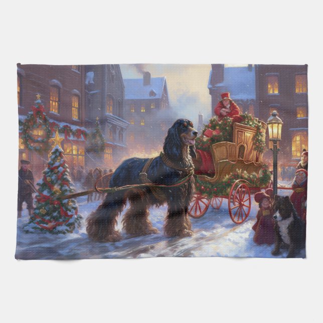 Cocker Spaniel Christmas Festive Season Kitchen Towel (Horizontal)