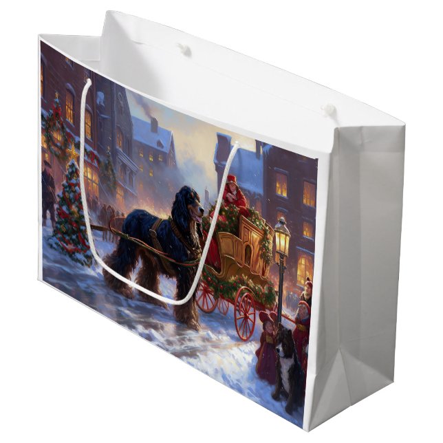 Cocker Spaniel Christmas Festive Season Large Gift Bag (Front Angled)
