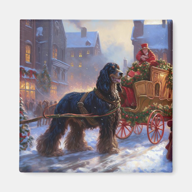 Cocker Spaniel Christmas Festive Season Magnet (Front)