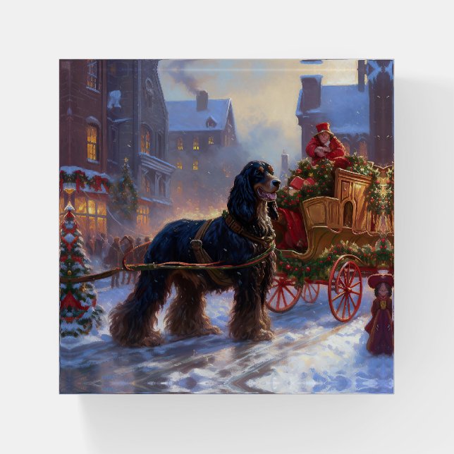 Cocker Spaniel Christmas Festive Season Paperweight (Front)