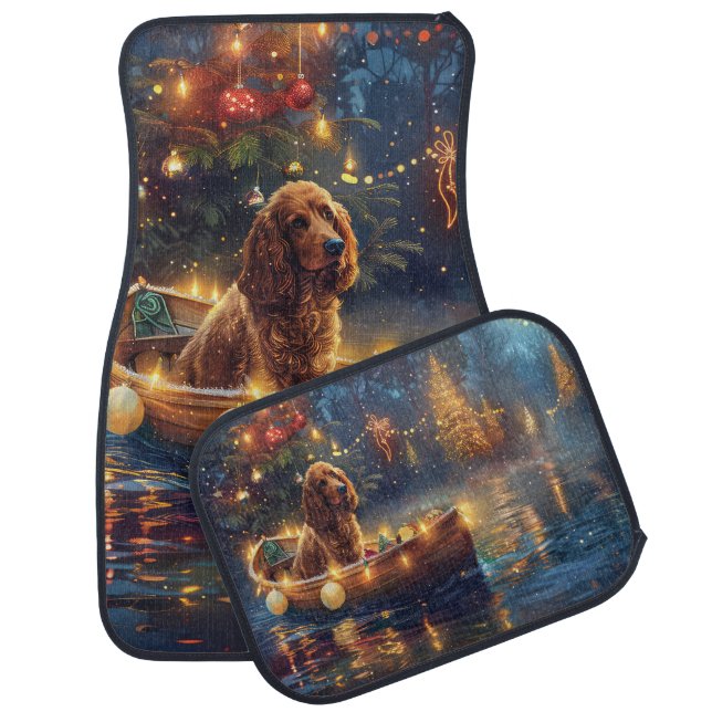 Cocker Spaniel Christmas Festive Voyage Car Floor Mat (Set)