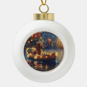 Cocker Spaniel Christmas Festive Voyage Ceramic Ball Christmas Ornament