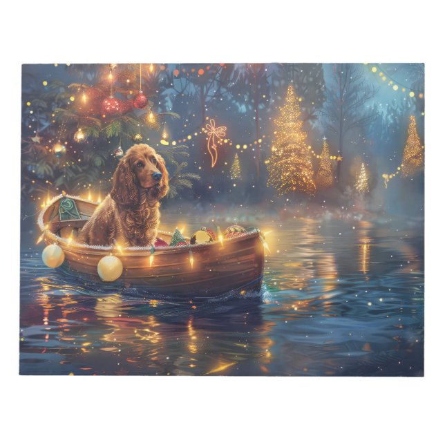 Cocker Spaniel Christmas Festive Voyage Notepad (Front)