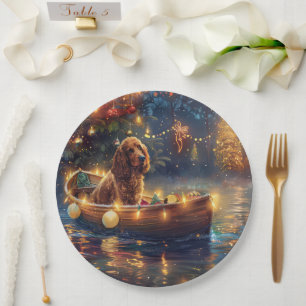 Cocker Spaniel Christmas Festive Voyage Paper Plates
