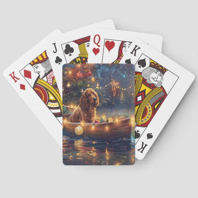 Cocker Spaniel Christmas Festive Voyage Poker Cards (Back)