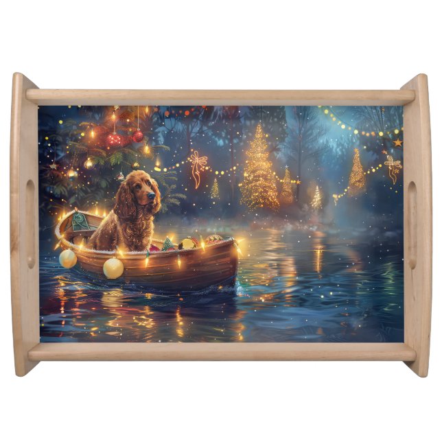 Cocker Spaniel Christmas Festive Voyage Serving Tray (Front)