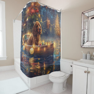 Cocker Spaniel Christmas Festive Voyage Shower Curtain