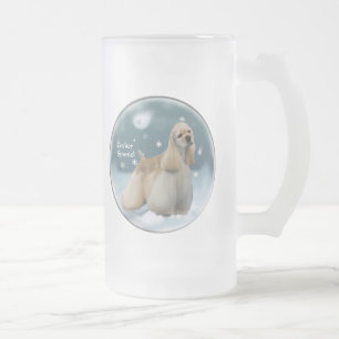 Cocker Spaniel Christmas Gifts Frosted Glass Beer Mug