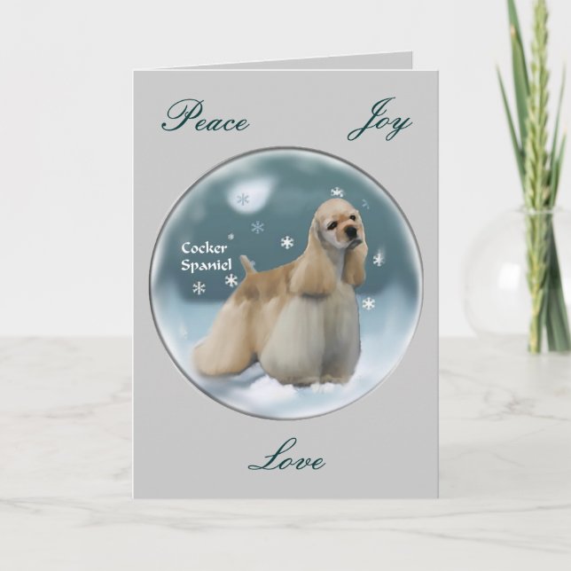 Cocker Spaniel Christmas Gifts Holiday Card (Front)
