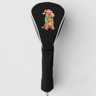 Cocker spaniel christmas illustration golf head cover