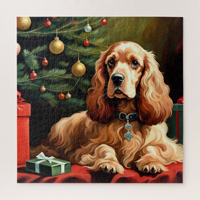 Cocker Spaniel Christmas Jigsaw Puzzle (Vertical)