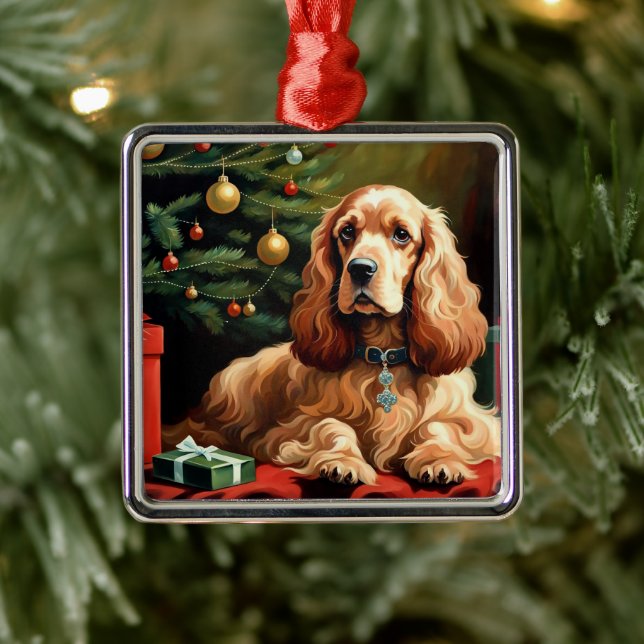 Cocker Spaniel Christmas Metal Ornament (Tree)