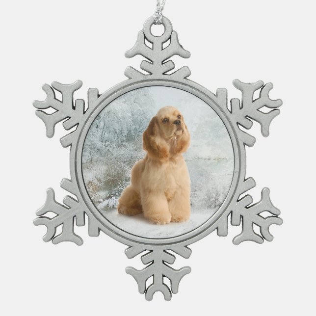 Cocker Spaniel Christmas Ornament (Front)