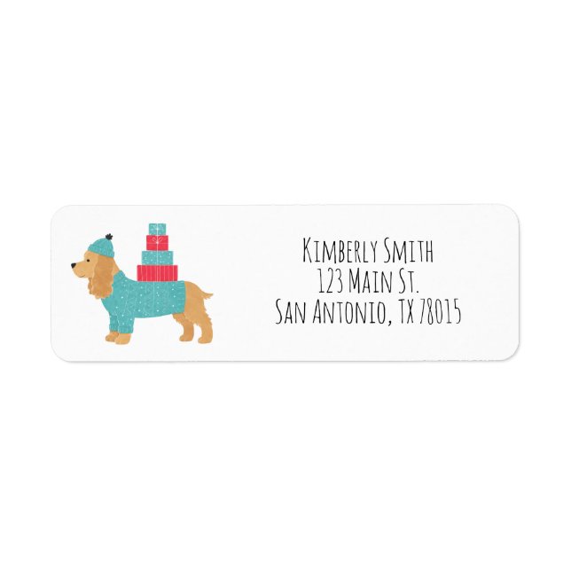 Cocker Spaniel Christmas Return Address  Label (Front)