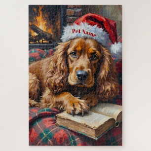 Cocker Spaniel Christmas Story Time Hat Jigsaw Puzzle