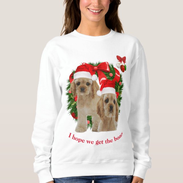 Cocker spaniel Christmas Sweatshirt (Front)