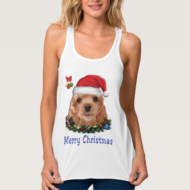 Cocker Spaniel Christmas Tank Top (Front)