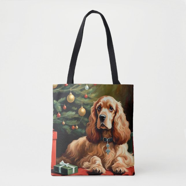 Cocker Spaniel Christmas Tote Bag (Front)