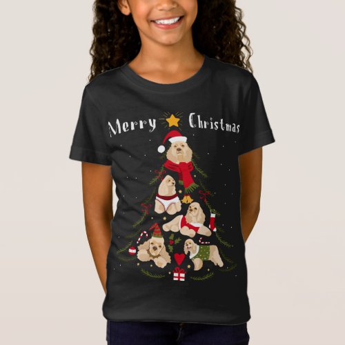 Cocker Spaniel Christmas Tree Xmas Dog Lover T_Shirt