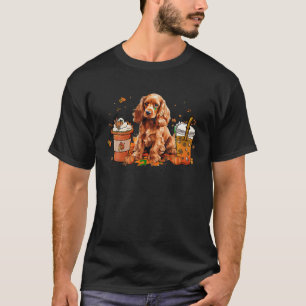 Cocker Spaniel Coffee Warm Cozy Autumn Vibes T-Shirt