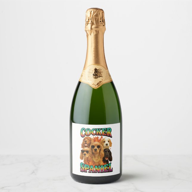 Cocker Spaniel Copy Sparkling Wine Label (Front)
