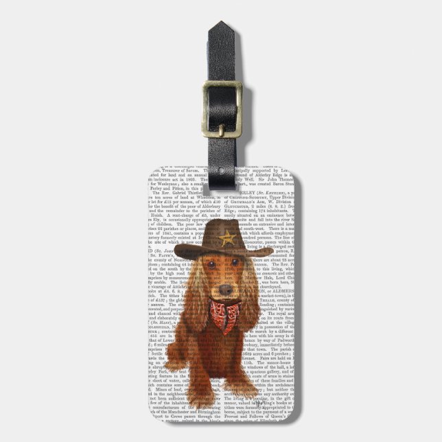Cocker Spaniel Cowboy 2 Luggage Tag (Front Vertical)