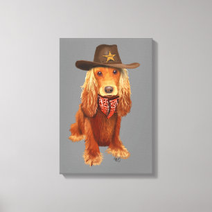 Cocker Spaniel Cowboy Canvas Print