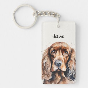 Cocker Spaniel Custom Name Keychain