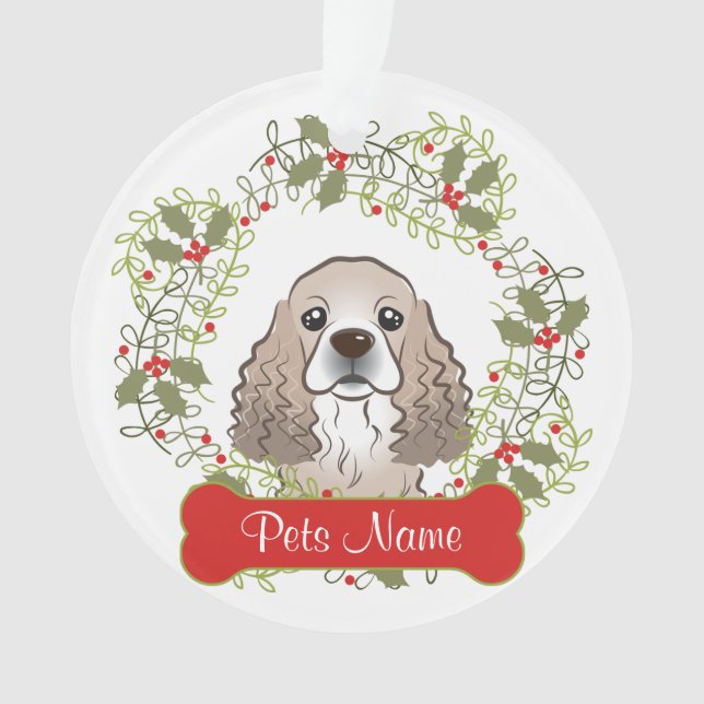 Cocker Spaniel Customizable Ornament (Front)