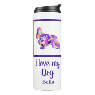 Cocker Spaniel Cute Dog Silhouette PurplePY&B Thermal Tumbler