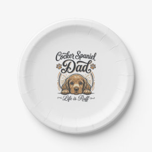 Cocker Spaniel Dad Life Is Ruff Vintage Dog Shirt_ Paper Plates