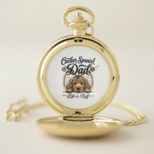 Cocker Spaniel Dad Life Is Ruff Vintage Dog Shirt_ Pocket Watch