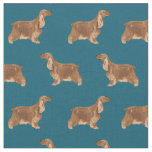 Cocker Spaniel dark blue pattern Fabric