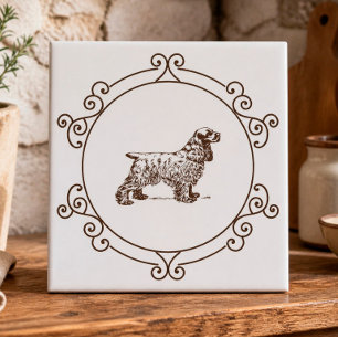 Cocker Spaniel Decorative Ceramic Tile