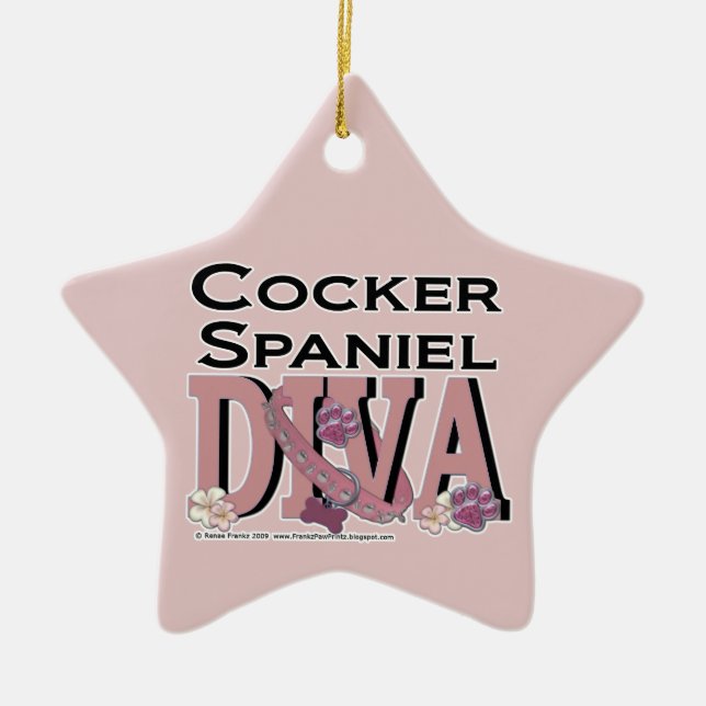 Cocker Spaniel DIVA Ceramic Ornament (Front)